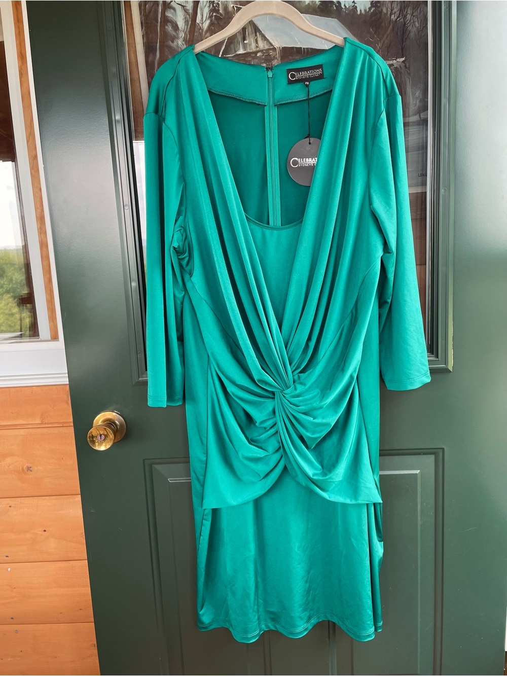 Celebrations by Sydney’s Closet Knot Front Green Dress XL -1X - Picture 10 of 11